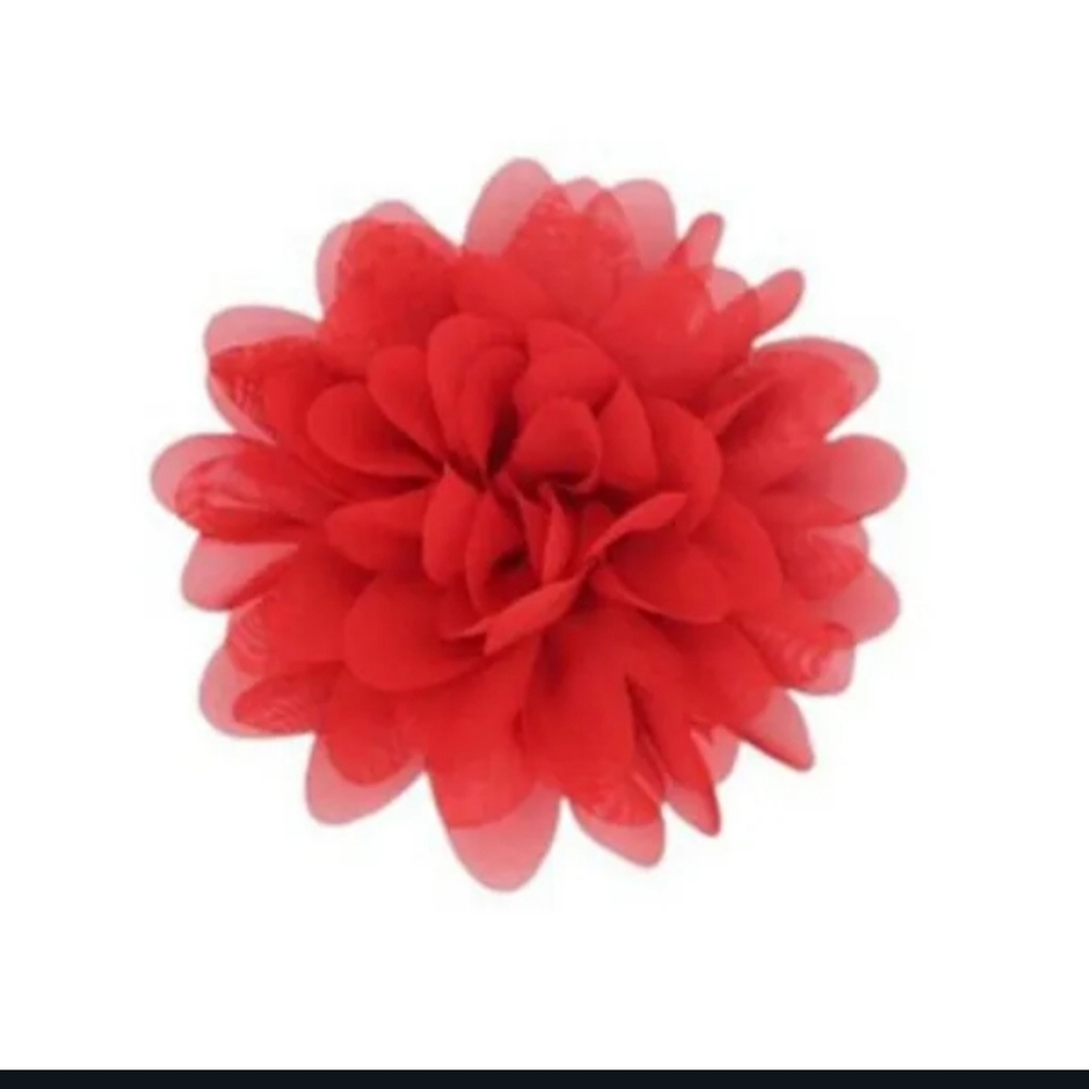 NWT Adorable Boho Red Fabric Flower Statement Ring!!